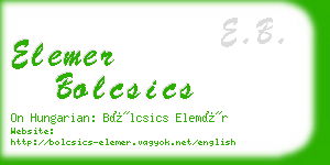 elemer bolcsics business card